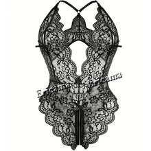 Load image into Gallery viewer, Transparent Sexy Lingerie For Women 18 Hot Erotic Underwear Sexy Costume Lace Open Crotch Lingerie Set Bodysuit Lingerie
