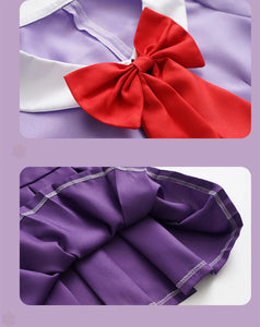 Gasai Yuno Cosplay Anime Future Diary Gasai Yuno Mirai Nikki Cosplay Costume School Uniform Bow Short Skirt Wig Halloween Suits