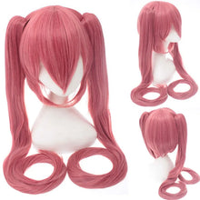 Load image into Gallery viewer, 120CM Long Synthetic Hair Clips 2 Ponytails Lolita Green Pink Heat Resistant Party Wigs Synthetic Hair Hatsune Miku Wig Cosplay
