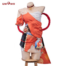 Load image into Gallery viewer, In Stock UWOWO Yoimiya Cosplay with Bow Game Genshin Impact Cosplay Female Fashion Battle Dress Halloween Costume Women Outfits
