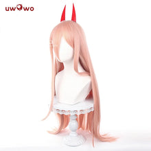 Load image into Gallery viewer, IN STOCK UWOWO Powerr Cosplay Wig Light Orange Long Hair Power Wig With Horns
