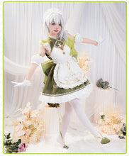 Load image into Gallery viewer, IN STOCK UWOWO Nahida Cosplay Genshin Impact Cosplay Fanart Nahida Cute Maid Cosplay Maid Dress Ice-green Halloween Outfit
