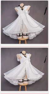 IN STOCK UWOWO Anime Mikku Cosplay Costume White Dress Full Set Mikku Chan Halloween Costumes White Dress Outfit