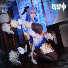 Load image into Gallery viewer, Game Genshin Impact Cosplay Ganyu Costume Shoes Horns Wig Cosplay Anime Game Gan Yu Women Outfit Anime Halloween Party Fancy
