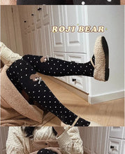 Load image into Gallery viewer, Japanese Little Bear Polka Dot Bow Lolita Socks Women Autumn Winter knee-high Socks Thick Combed Cotton Kawaii Slimming Stocking
