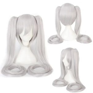 Cosplay Wig Long Heat Resistant Synthetic Hair Clip Ponytails Wigs