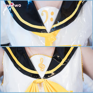In Stock UWOWO Kagaminee Rin/Len Cosplay with Ears Collab Series: Kagaminee Rin Len Cosplay Top Shorts Costumes Cosplay Outfit