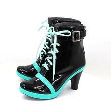 Load image into Gallery viewer, in stock Anime Miku Cosplay Full Set Costume Miku 16TH Cosplay Leather Midi Sexy Dress Halloween Carnival Party JK Uniform

