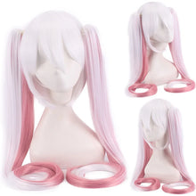 Load image into Gallery viewer, 120CM Long Synthetic Hair Clips 2 Ponytails Lolita Green Pink Heat Resistant Party Wigs Synthetic Hair Hatsune Miku Wig Cosplay
