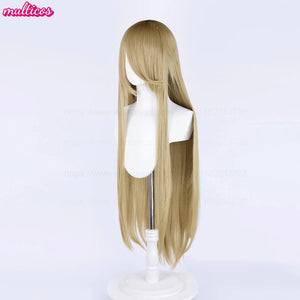 High Quality Anime 100Cm Long Staight Cosplay Wig Black White Red Pink Brown Gold Blue Blonde Purple Heat Resistant Hair Wigs