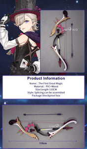 Genshin Impact Cosplay Wooden Weapons Lyney Props  Great Magic Bow Arroww