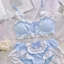 Load image into Gallery viewer, Japanese Cute Girl Lace Bra Set Hollow Sexy Sweet Rimless Underwear Bras for Women
