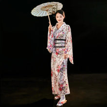 Load image into Gallery viewer, Cosplay Costume Traditional Japanese Kimono Japanese Style Printed Floral Sakura Girl Kimono Dress Asian Elegance
