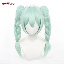 Load image into Gallery viewer, UWOWO V Singerr Mikku Cute Bunny Women Cosplay Wig With Ponytails Light Green Hair 45CM
