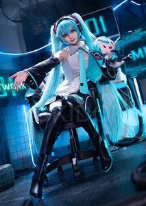IN STOCK MIKUU Cosplay Costume Game Cosplay 【S-2XL】DokiDoki-R Mikku Cosplay Women Cute Costume MIKUU LED Costume Plus Size