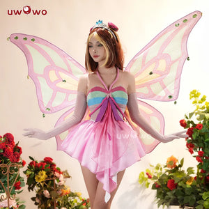 PRE-SALE UWOWO Bloom Enchantixx Flora Cosplay Costume Big Fairy Wings Cosplay Outfit Butterfly Fairy Girl Wing