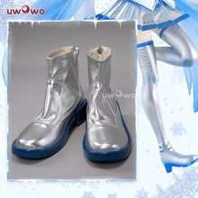 Load image into Gallery viewer, UWOWO Vocaloidd Mikku Snowy Cosplay Shoes Red Boots Silver Boots For Halloween Winter Cosplay
