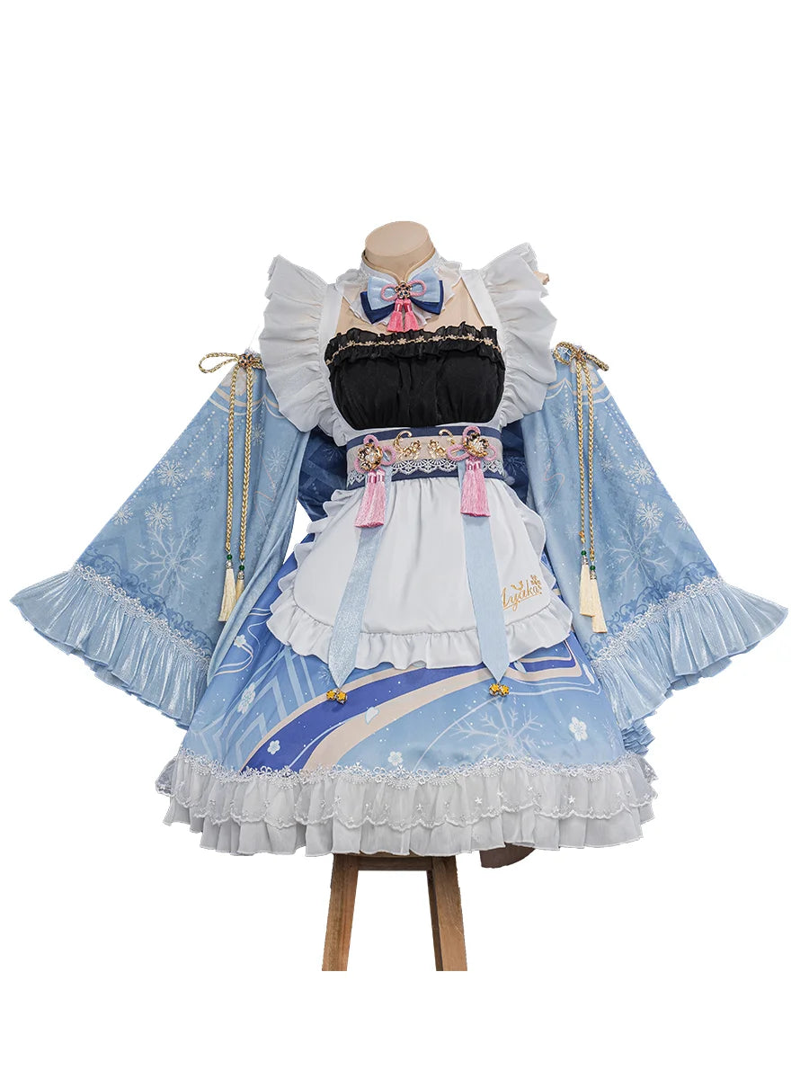 LAST BATCH UWOWO Ayaka Cosplay Maid Costume Genshin Impact Cosplay Maid Dress Maid Ver. Kamisato Ayaka Women Halloween Costumes