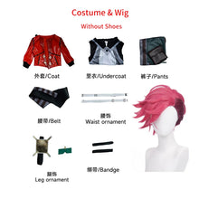 Load image into Gallery viewer, Vi Acrane Cosplay Costume Game Arcane Vi Red Wig Leather Jacket Halloween Carnival Outfits Vi Shoes Boots
