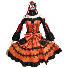 Load image into Gallery viewer, DATE A LIVE Tokisaki Kurumi Cosplay Costume Wig With Bangs Clip Ponytails Comic Con Nightmare Black Long Ponytials Wig Costumes
