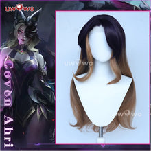 Load image into Gallery viewer, UWOWO Coven Ahri Cosplay Wig Game League of Legend Cosplay Ahri Wig Witch Halloween Hair 75cm Purple Linen Hair

