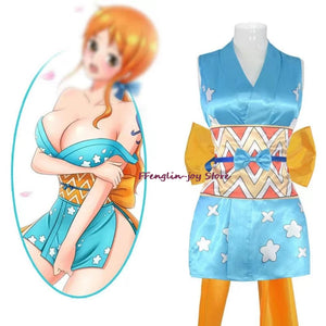 Anime Wano Country Nami Cosplay Costumes Kimono Dress Halloween Costumes for Women Vestido Role Play Suit Clothing