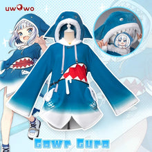 Load image into Gallery viewer, In Stock UWOWO Hololive Gawr Gura Cosplay Costume ENG Shark Costume with Hat Youtuber Girl BodyShark Anime Halloween Costumes
