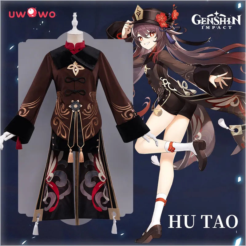 In Stock UWOWO Game Genshin Impact HuTao Cosplay Costume Liyue Hu Tao Cosplay Outfit Costume Play Chinese Style Halloween