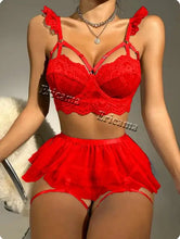 Load image into Gallery viewer, Sexy lingerie Bra And Panty set Exotic Costumes Sensual Transparent Erotic Apparel Porn Goth Mesh Sex Outfit Top and Briefs
