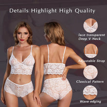 Load image into Gallery viewer, FKYBDSM Lingerie for Women Lace Bralettes and Panty Sets Wireless Bra Crop Top Babydoll Lingerie Set
