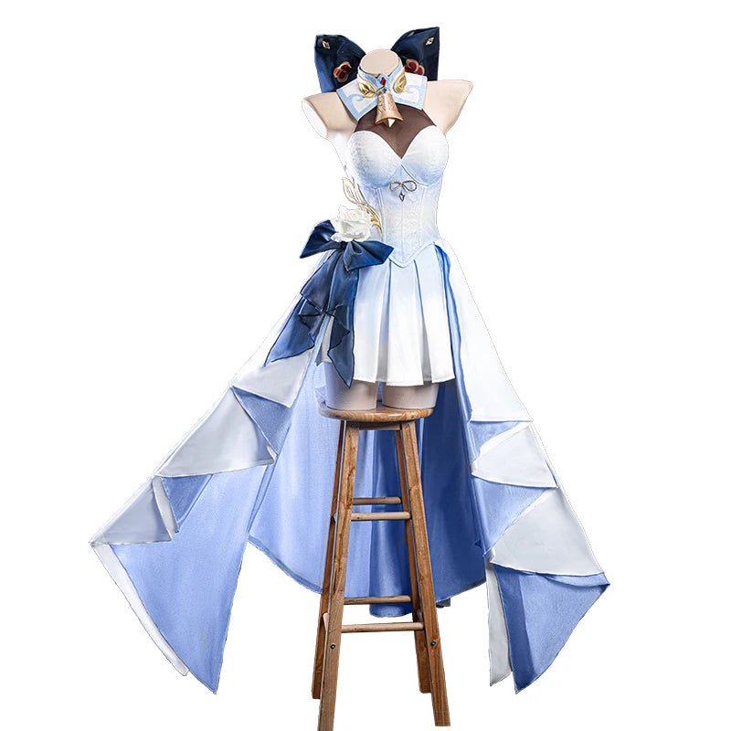 LAST BATCH UWOWO Genshin Impact Fanart Ganyu White Gown Dress Cosplay Costume