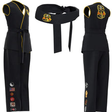 Load image into Gallery viewer, Kids Game Cosplay CostumeCobra Kai Cosplay Karate Cos Kid Aldult Black White Kimono Uniform Carnival Party Suit with Headband

