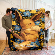 Load image into Gallery viewer, (Memo u Name)Customized Name Pokémon Eevee Print Blanket All Seasons Multi-purpose Blanket Suitable for Sofa Camping Travel Car
