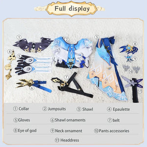 Genshin Impact Eula Cosplay  Costume Uniform Anime Chinese Style Halloween Costumes For Women Game