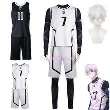 Load image into Gallery viewer, Anime Blue Lock Cosplay Nagi Seishiro Costume White Black Jersey Football Jumpsuit Bodysuit Halloween Carnival Party Clothes
