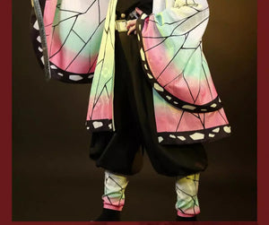 Demon Slayer Anime Kochou Shinobu Cosplay Costume Kisatsutai Women Japanese Haori Uniform Wig Halloween Party Comic Con Outfit