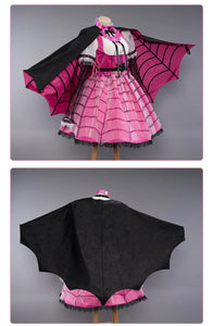 IN STOCK UWOWO Draculauraa Cosplay Costume Pink Suit Vampiree Female Little Devil Cosplay With Cape Hat Halloween Costumes