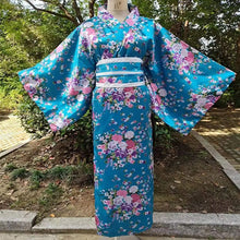 Load image into Gallery viewer, Cosplay Costume Traditional Japanese Kimono Japanese Style Printed Floral Sakura Girl Kimono Dress Elegance Asian
