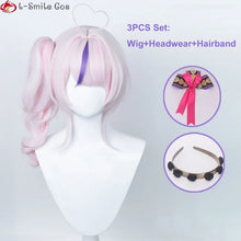 Load image into Gallery viewer, VTuber NIJISANJI lLUNA Maria Marionette Cosplay Wig 42cm Short Pink Ponytail Heat Resistant Synthetic Hair Party Wigs + Wig Cap
