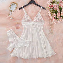 Load image into Gallery viewer, A Set Of Woman Underwear Nightgown Thong Sets Plus Size Suspender Lace Lingerie Sexy Accessories Erotic Bra Nightdress lencería
