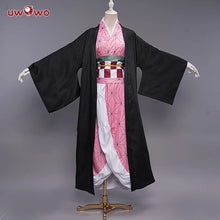 Load image into Gallery viewer, UWOWO Nezuko Cosplay Costume New Design Kamadoo Nezuko Haori Coat Uniform Shirt Pants Belt Halloween Costumes
