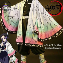Load image into Gallery viewer, Demon Slayer Anime Kochou Shinobu Cosplay Costume Kisatsutai Women Japanese Haori Uniform Wig Halloween Party Comic Con Outfit
