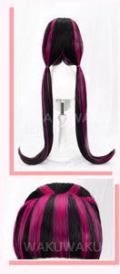 Draculaura Wig Anime Cosplay WakuWaku Women Cute Long Hair Draculaura Ula Cosplay Earrings Halloween Christmas