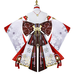 Cosplay Yae Miko Guuji Yae Costume Wig Tail Game Halloween Carnival Women Clothes Sets