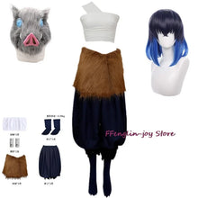 Load image into Gallery viewer, Anime Hashibira Inosuke Cosplay Costume Inosuke Uniform Wig Pig Mask Halloween Outfit For Women Sexual Conversion Servant Girls
