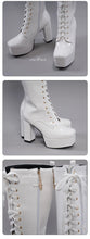 Load image into Gallery viewer, UWOWO Cosplay Shoes Universal Shoes Boots Black Blue White Rose High Tube Boots
