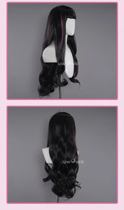 IN STOCK UWOWO Draculauraa Wig Little Devil Cosplay With Cape Wig Black and Pink 75CM Long Hair Heat Resistant Halloween Wig