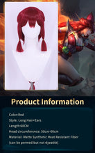 Load image into Gallery viewer, UWOWO Ahri Wig Game League of Legends/LOL: Foxfire Ahri 2023 ASU Cosplay Wig Long Hair with Ear Brown Red Hair 80CM
