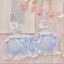 Load image into Gallery viewer, Japanese Cute Girl Lace Bra Set Hollow Sexy Sweet Rimless Underwear Bras for Women
