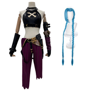 HOLOUN LOL Game Jinx Cosplay Costume Wig Loli Outfit Halloween Christmas Gift Cos Convention